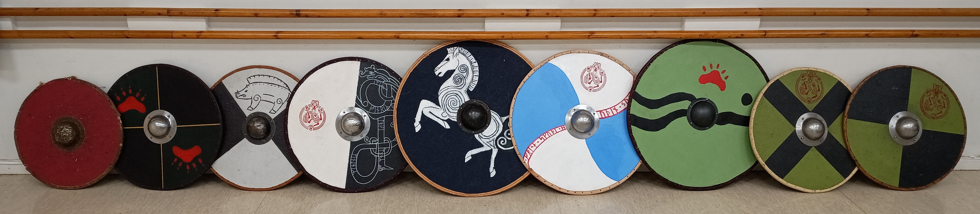 A line of Viking shields